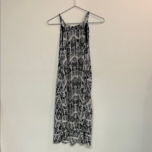 One Clothing Black and White Geometric Midi Dress